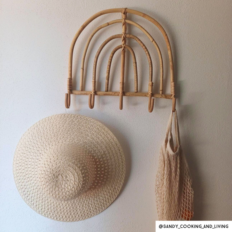 Rotan kapstok - bruin - 40x36x7.5 cm