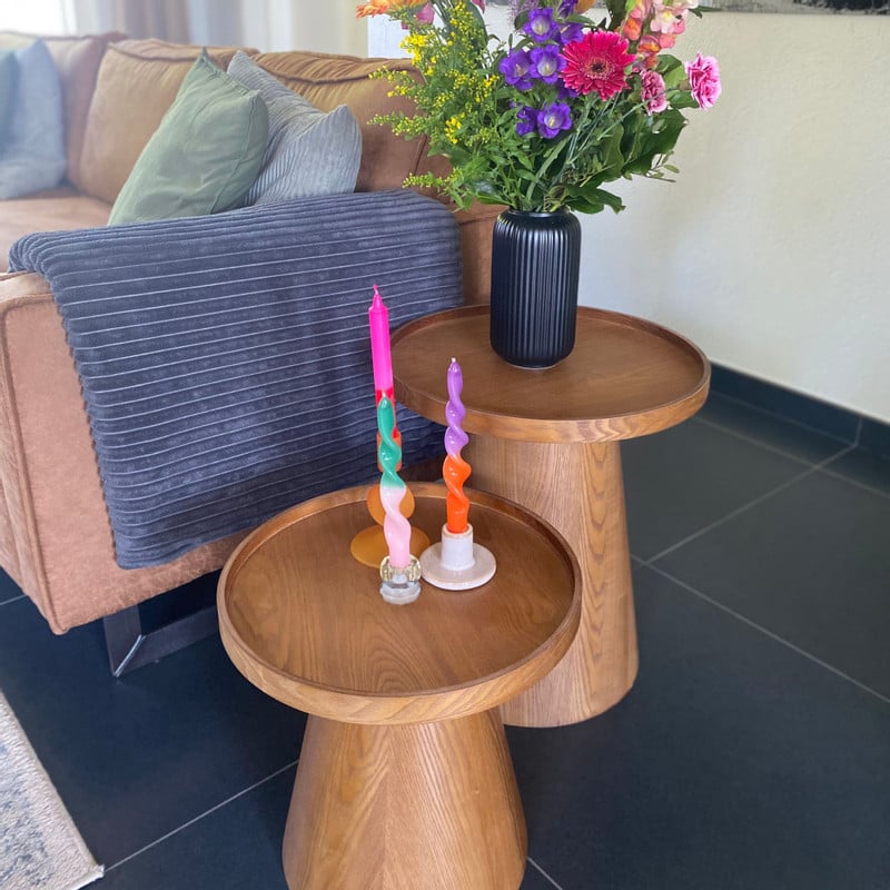 Bijzettafel Rondo groot - bruin - ø45x50 cm