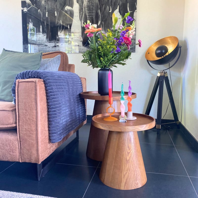 Bijzettafel Rondo groot - bruin - ø45x50 cm