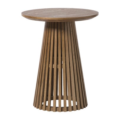 Bijzettafel Japandi rond - bruin - ø40x50 cm