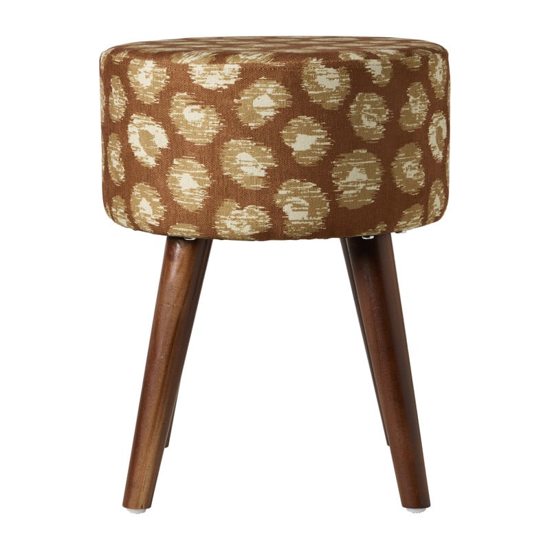 Poef Elin - groen/bruin - ø36x40 cm