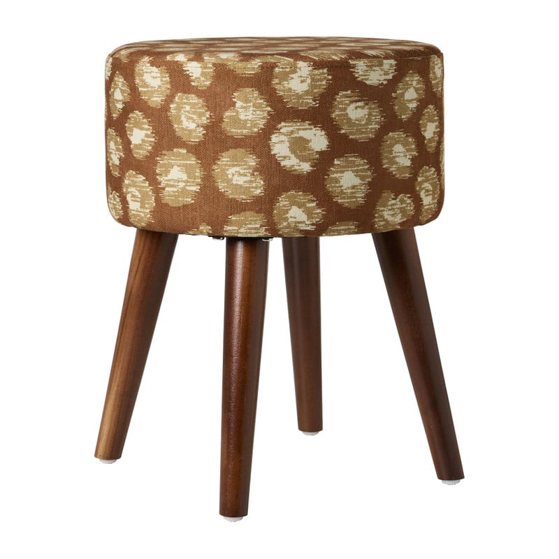 Poef Elin - groen/bruin - ø36x40 cm