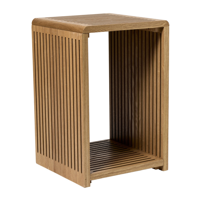 Bijzettafel Japandi hoog - bruin - 60x39x39 cm