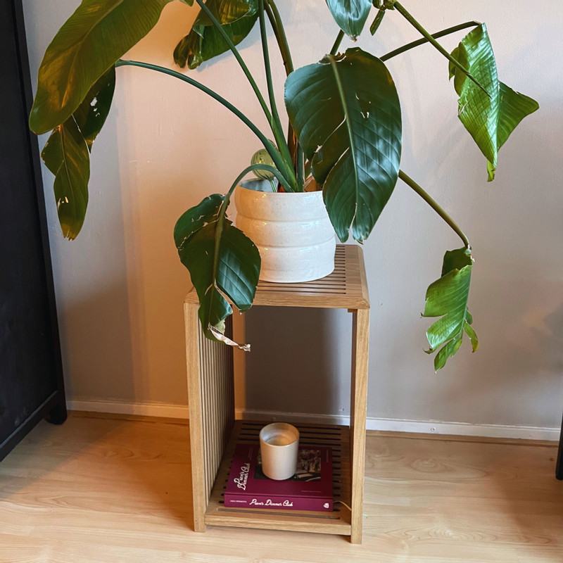 Bijzettafel Japandi hoog - bruin - 60x39x39 cm