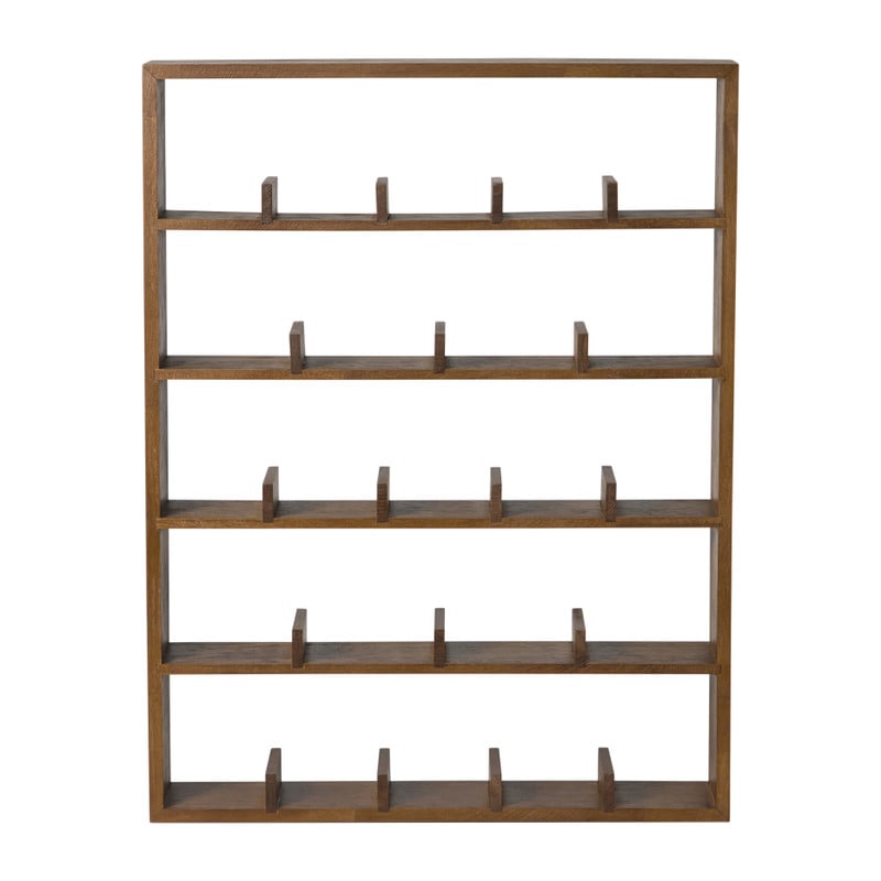 Wandkast voor 23 mokken - bruin - 63.5x48x9 cm