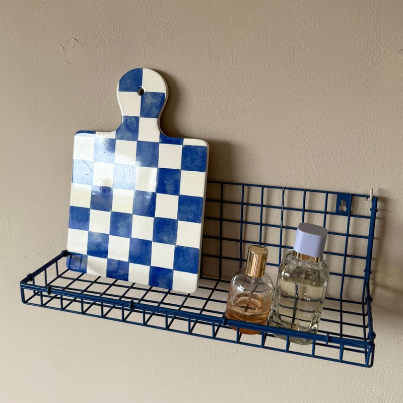 Wandrek draadwerk - blauw - 14x40x14 cm