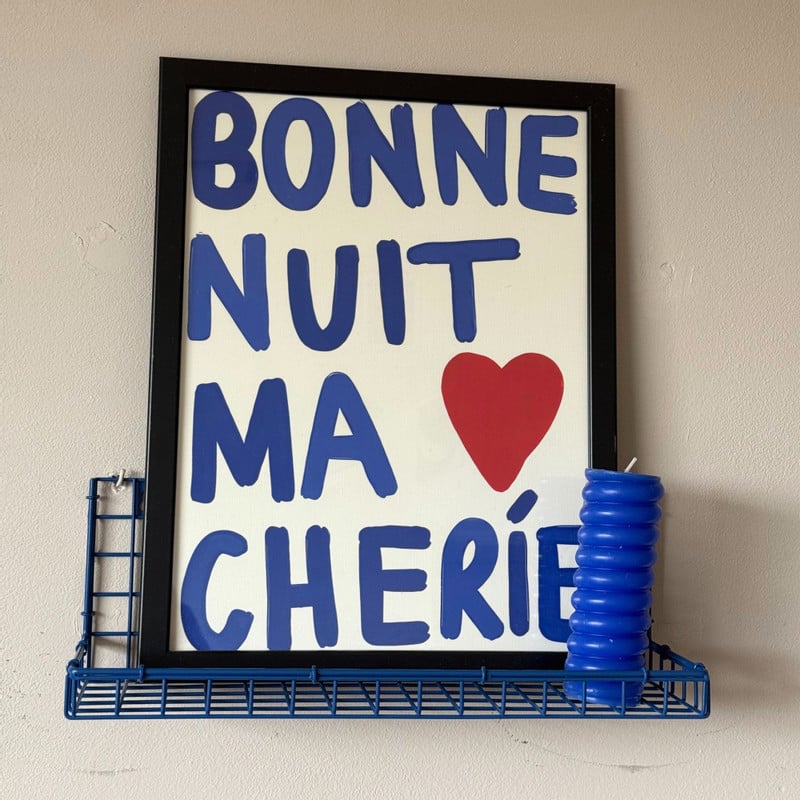 Wandrek draadwerk - blauw - 14x40x14 cm