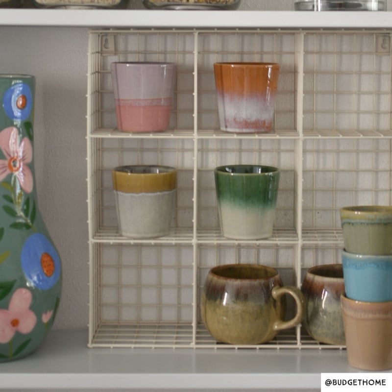 Wandrek wire 9 vakken - beige - 40x40x10 cm