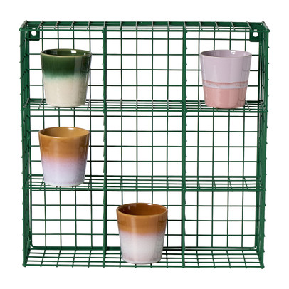 Wandrek wire 9 vakken - groen - 40x40x10 cm
