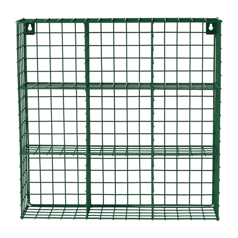 Wandrek wire 9 vakken - groen - 40x40x10 cm