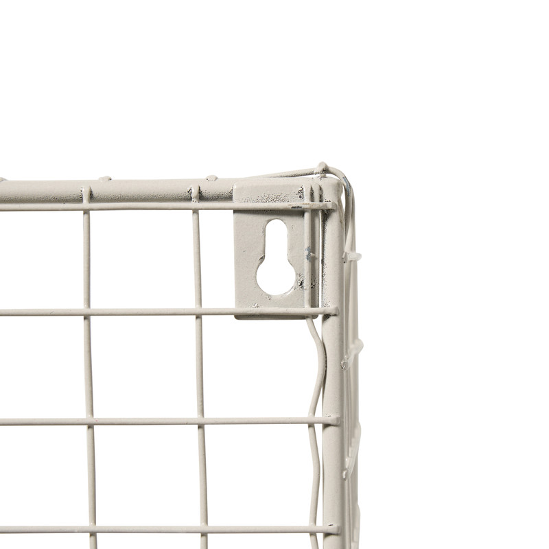 Wandrek wire met haken - beige - 40x32x14 cm