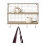 Wandrek wire met haken - beige - 40x32x14 cm