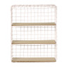Wandrek wire met 3 planken - beige/bruin - 50x40x14 cm
