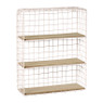 Wandrek wire met 3 planken - beige/bruin - 50x40x14 cm