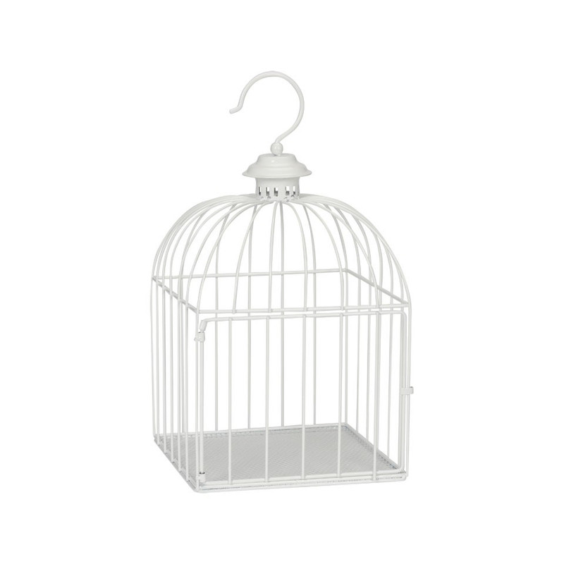 Vogelkooi vierkant - 23x42 cm - wit
