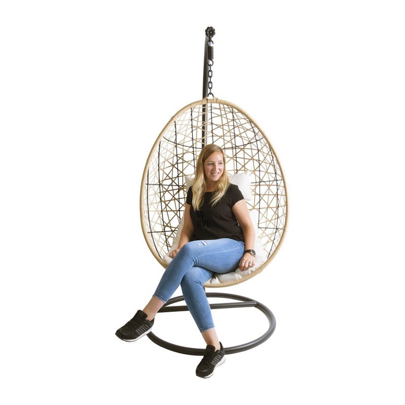 Hangstoel swing - naturel - 95x95x200 cm