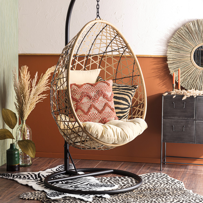 Hangstoel swing - naturel - 95x95x200 cm