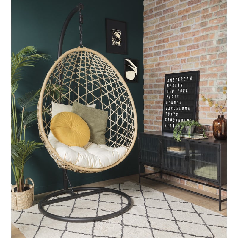 Hangstoel swing - naturel - 95x95x200 cm