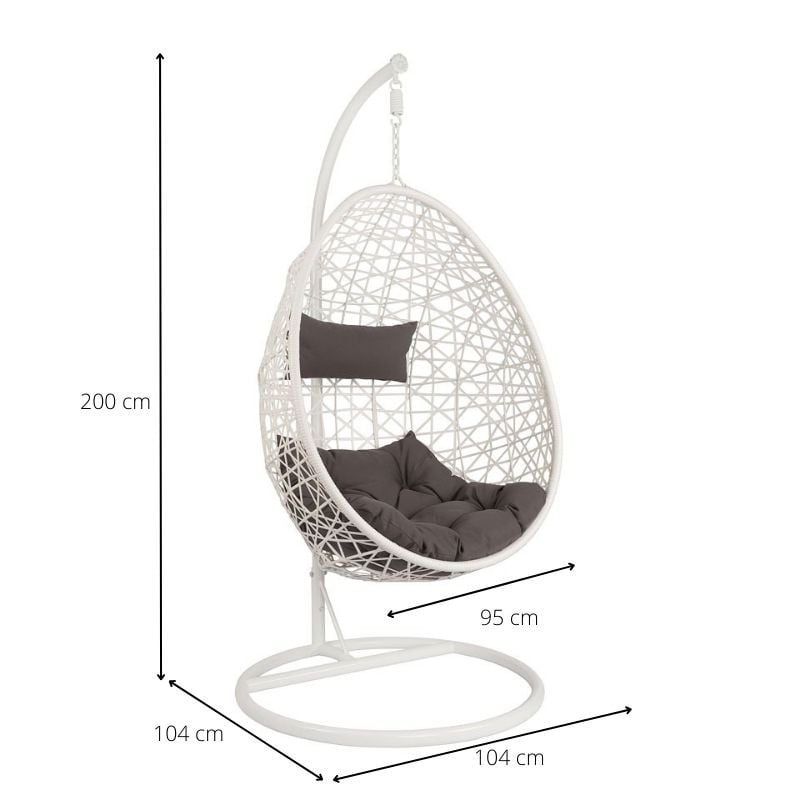 Ik heb een contract gemaakt lamp Elementair Hangstoel swing - wit - 95x95x200 cm | Xenos