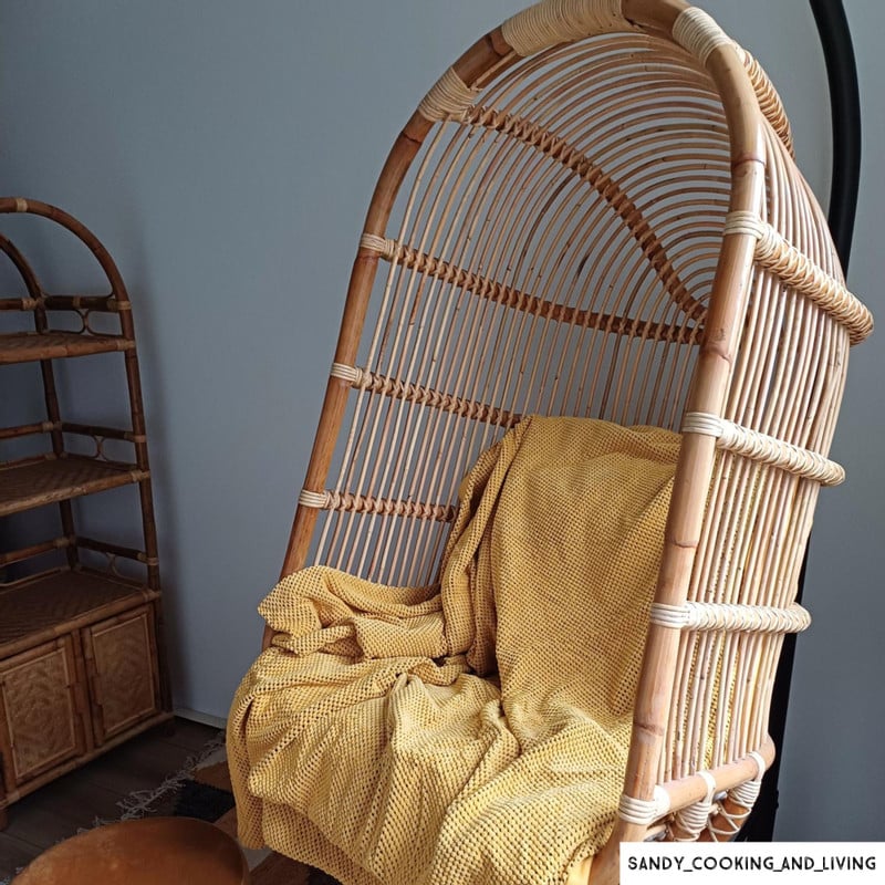 Hangstoel Aqua - naturel - 70x60x124 cm