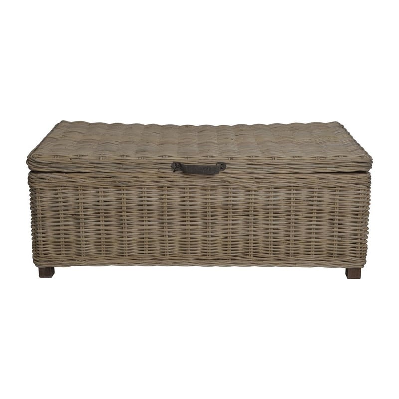 Rieten kist Kobo - 120x65x45 cm - grijs