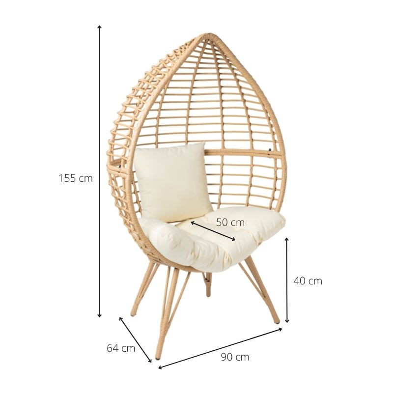 Eentonig wandelen desinfecteren Egg chair naturel - 90x64x155 cm | Xenos
