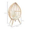 Egg chair naturel - 90x64x155 cm