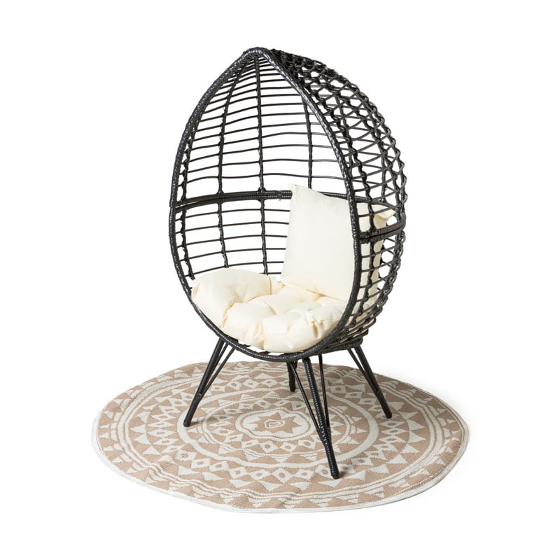 Egg chair zwart 90x64x155 cm Xenos