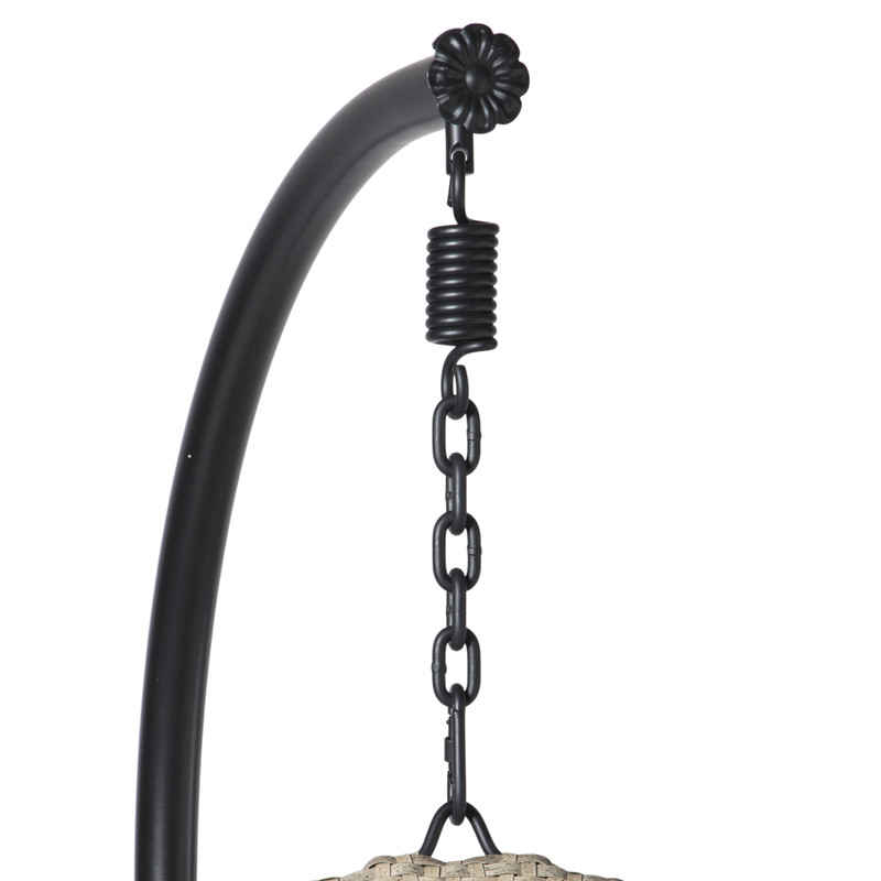 Hangstoel Hawaii met beige kussens - bruin - 196 cm