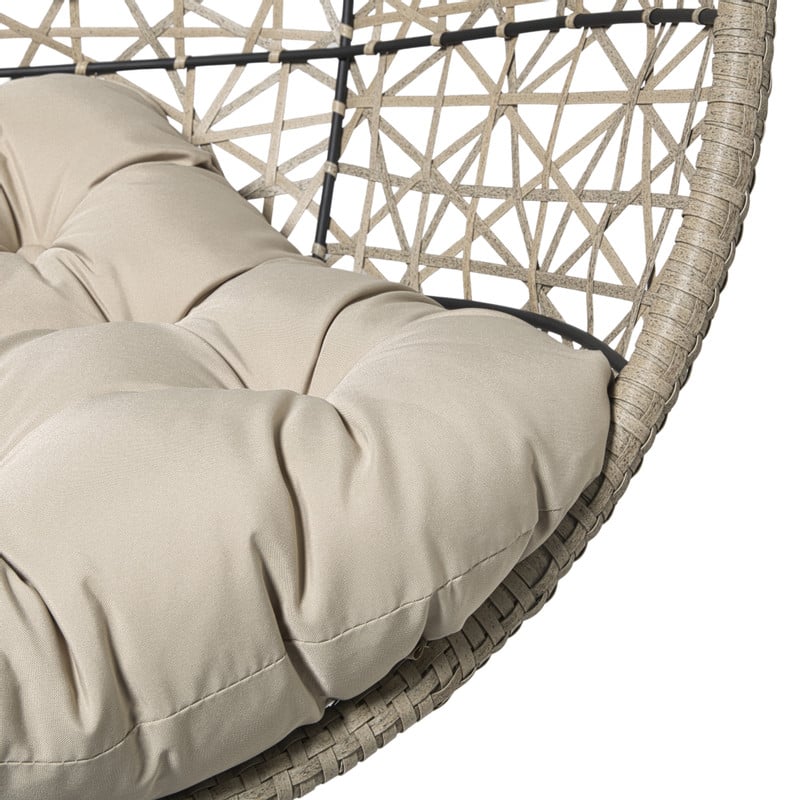 Hangstoel Hawaii met beige kussens - bruin - 196 cm