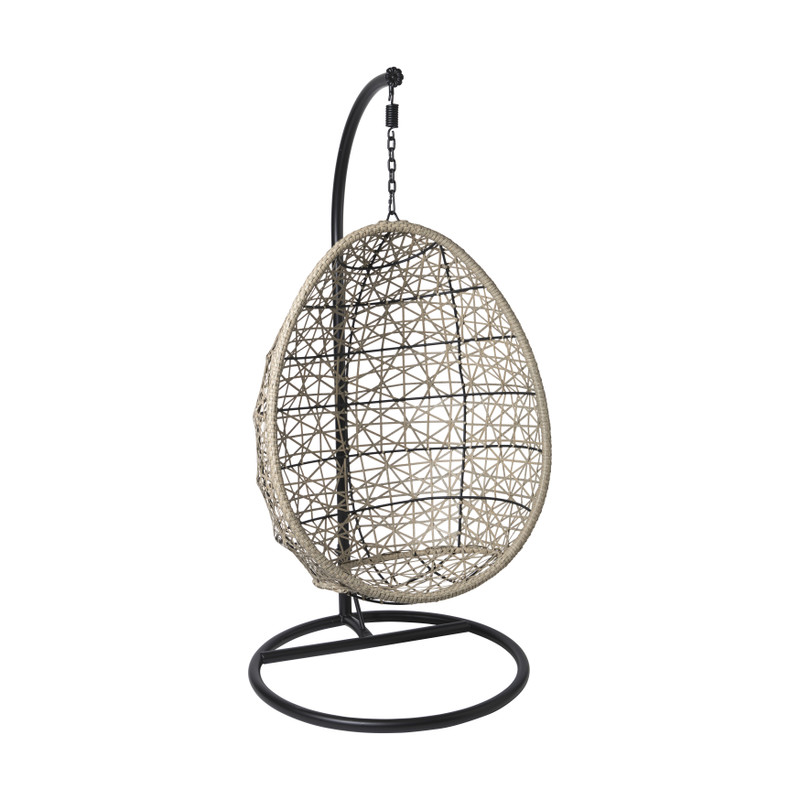 Hangstoel Hawaii met beige kussens - bruin - 196 cm