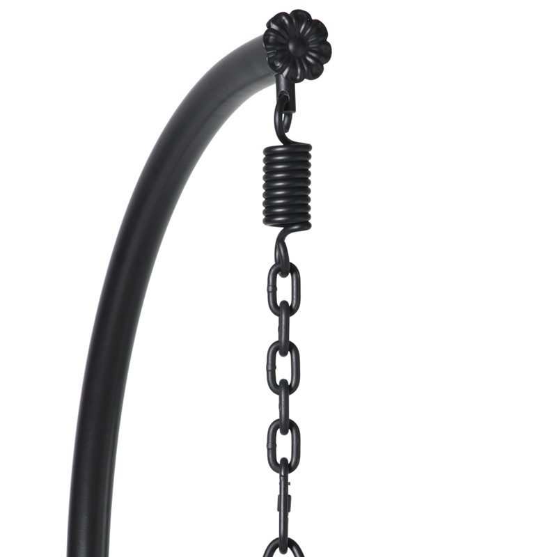 Hangstoel Hawaii met grjize kussens - bruin - 196 cm