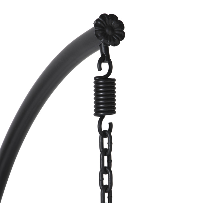 Hangstoel Havana met zwarte kussens - zwart - 186 cm