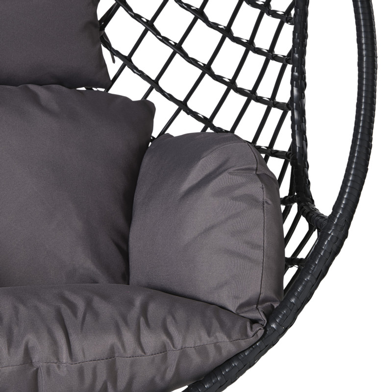 Hangstoel Havana met zwarte kussens - zwart - 186 cm