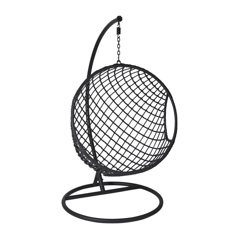 Hangstoel Havana met zwarte kussens - zwart - 186 cm