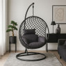 Hangstoel Havana met zwarte kussens - zwart - 186 cm