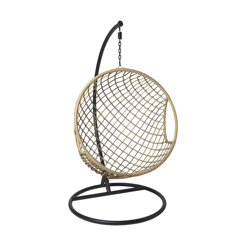 Hangstoel Havana met beige kussens - bruin - 186 cm