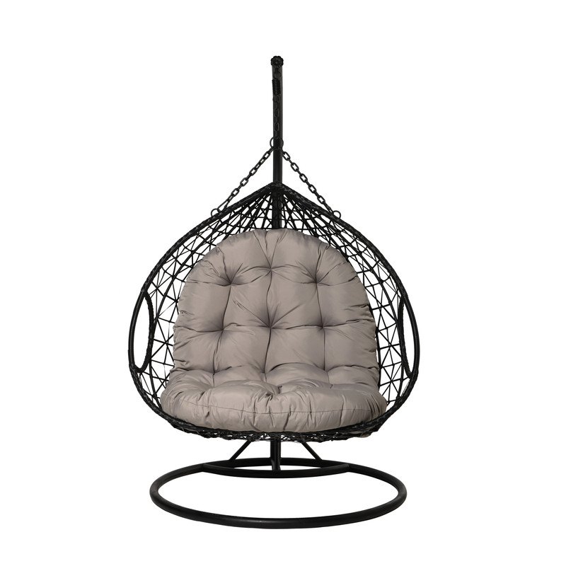 Hangstoel loveseat - zwart/grijs - ø120x200 cm