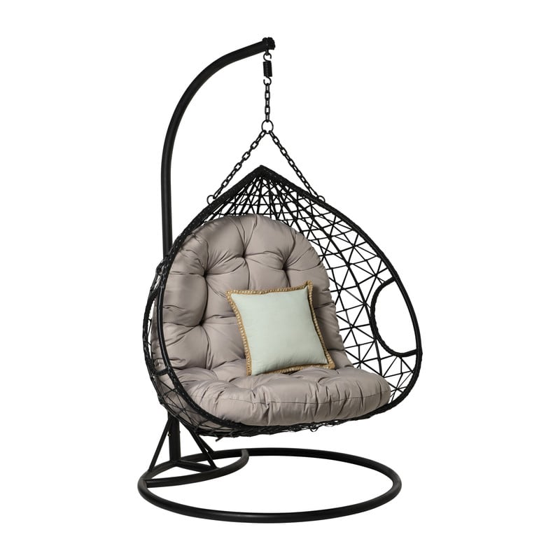 Hangstoel loveseat - zwart/grijs - ø120x200 cm