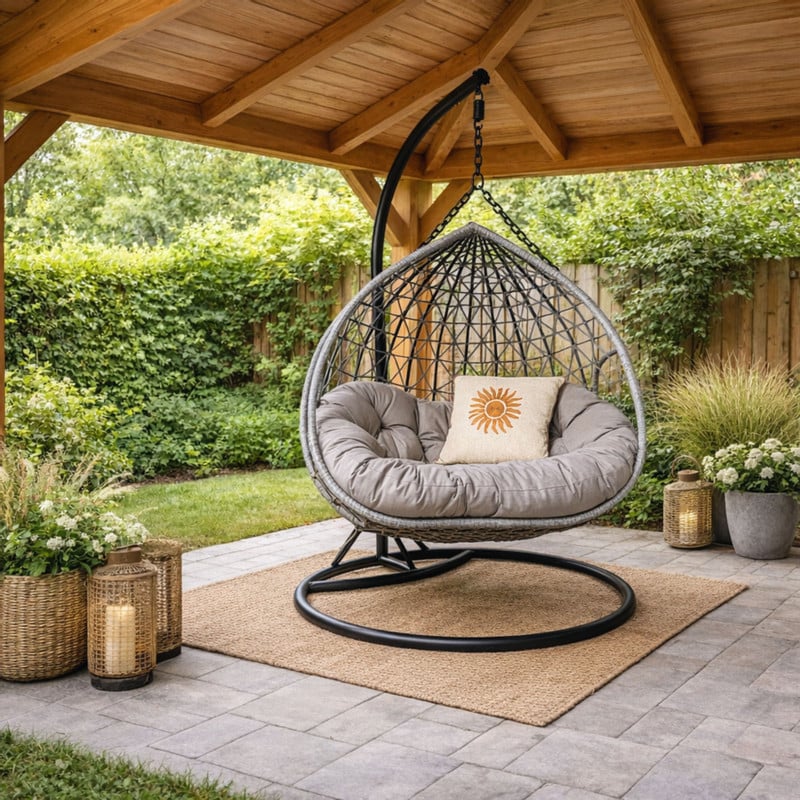 Hangstoel loveseat - grijs - ø120x200 cm