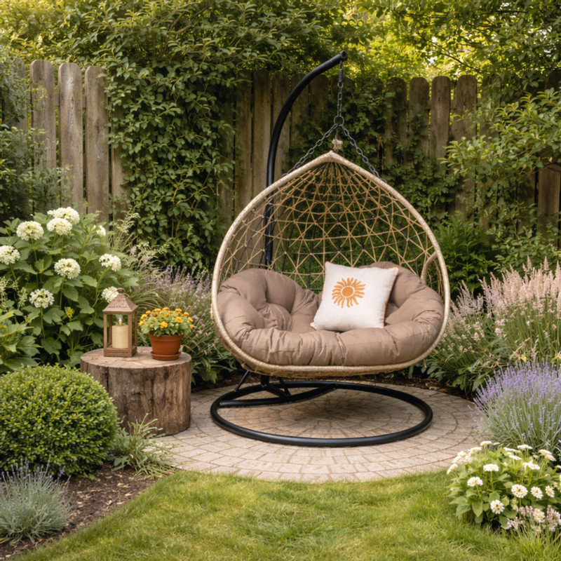 Hangstoel loveseat - bruin - ø120x200 cm