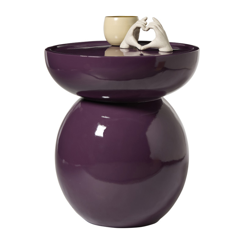 Bijzettafel bol - paars - ø40x45 cm