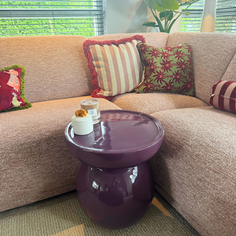 Bijzettafel bol - paars - ø40x45 cm