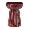 Bijzettafel streep - rood - ø34x45 cm