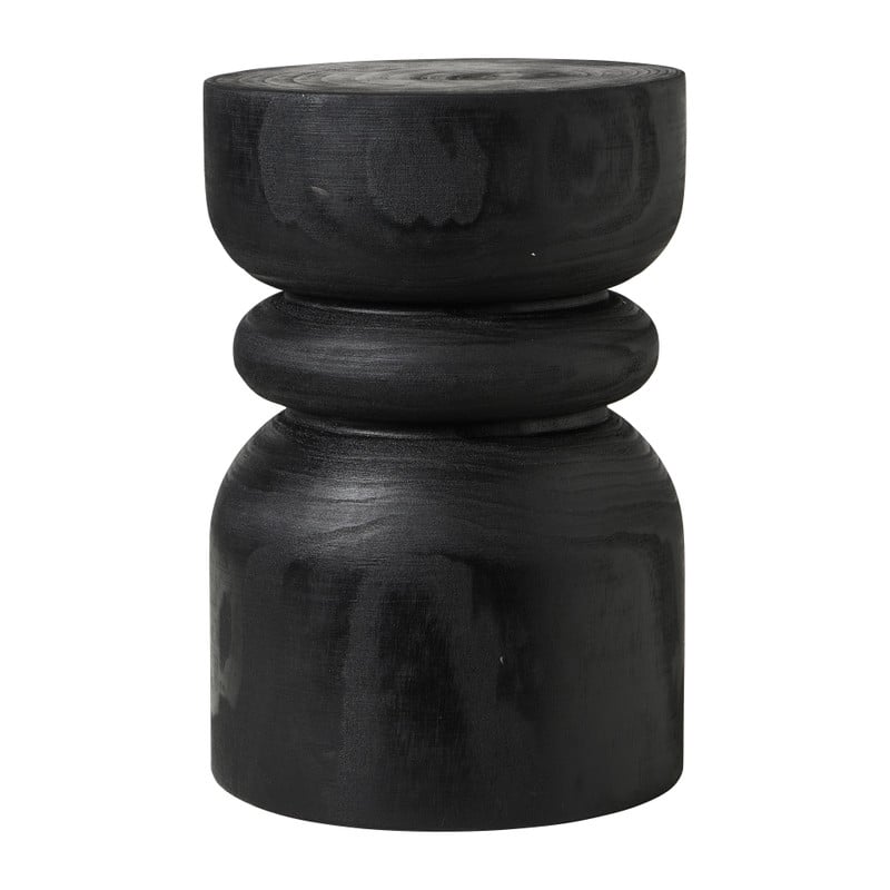 Bijzettafel hout - zwart - ø28x41 cm