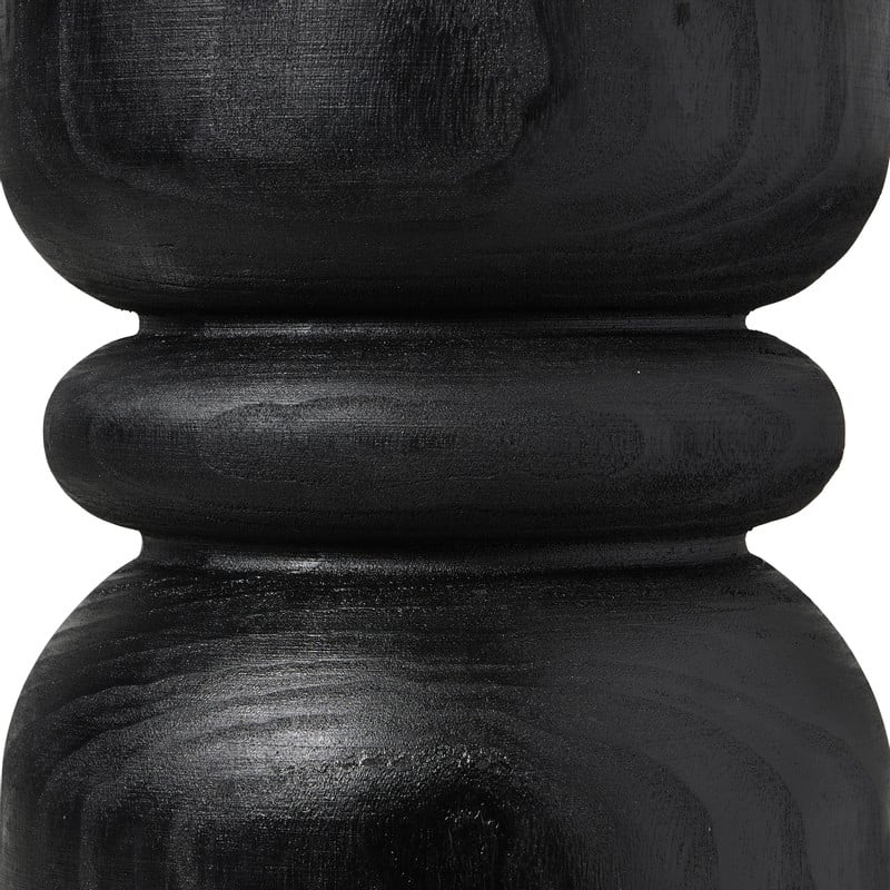 Bijzettafel hout - zwart - ø28x41 cm