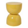 Bijzettafel trommel glos - geel - ø34x45 cm