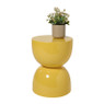 Bijzettafel trommel glos - geel - ø34x45 cm