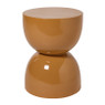 Bijzettafel trommel glos - bruin - ø34x45 cm