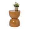 Bijzettafel trommel glos - bruin - ø34x45 cm